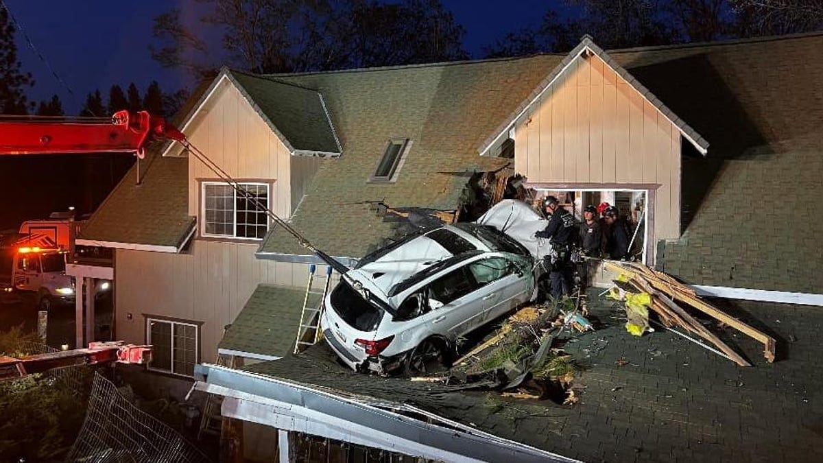 California Driver Crashes Car Into Second Story of a House