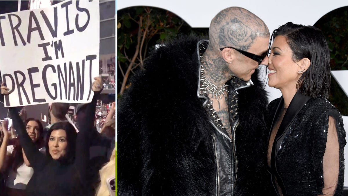 Kourtney Kardashian Tells Travis Barker Shes Pregnant Via Incredible 90s Reference 