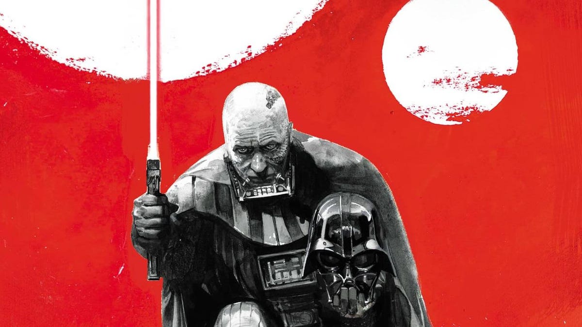 Darth Vader recibe el tratamiento cómico en blanco, negro y rojo