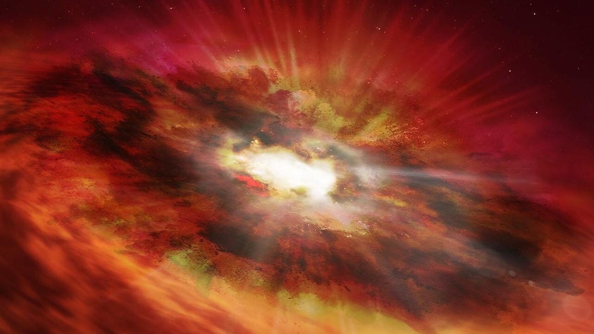 Extraño objeto oculto en el polvo puede ser lo que se forma antes de un agujero negro supermasivo