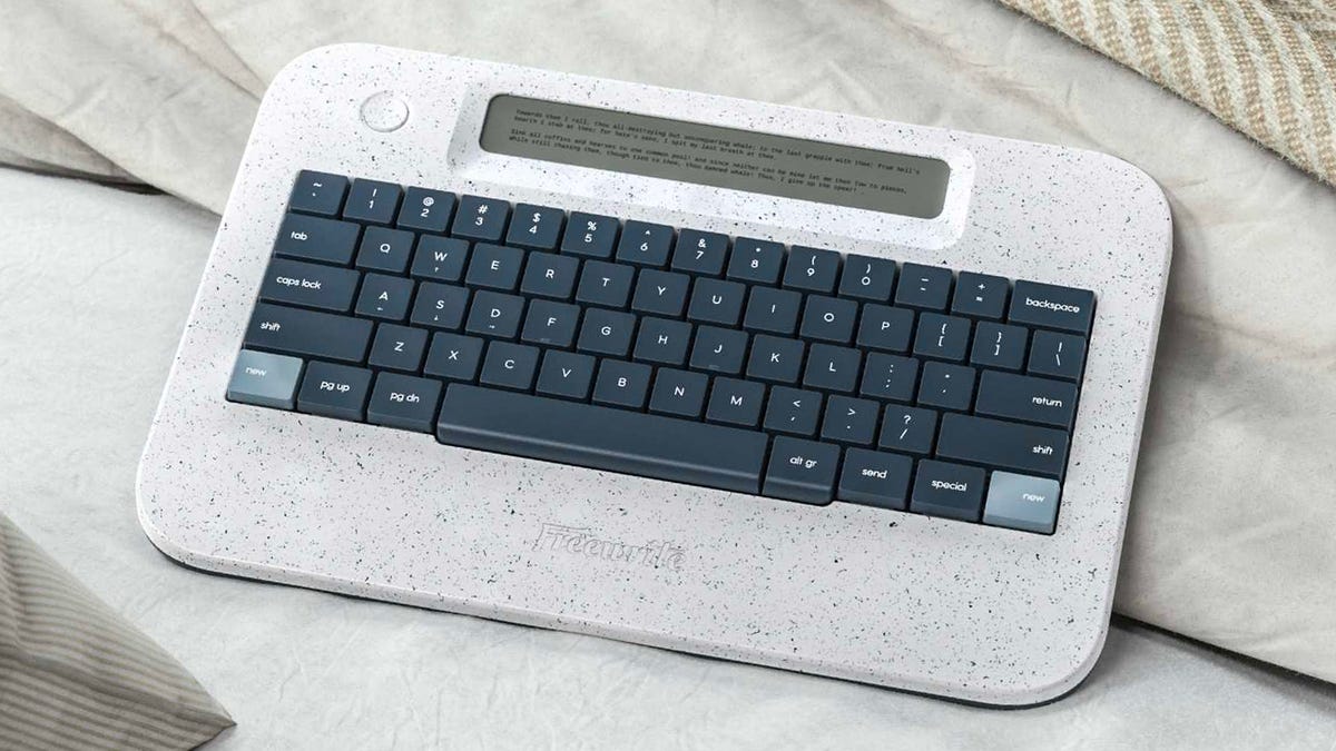 Freewrite’s 0 digital typewriter uses a small LCD screen