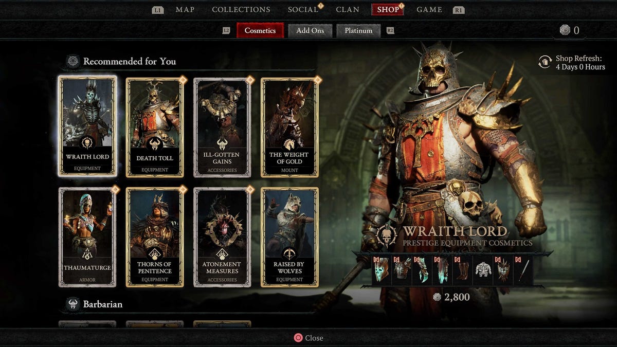 Diablo IV shop prices for armor, mounts, and more are bonkers