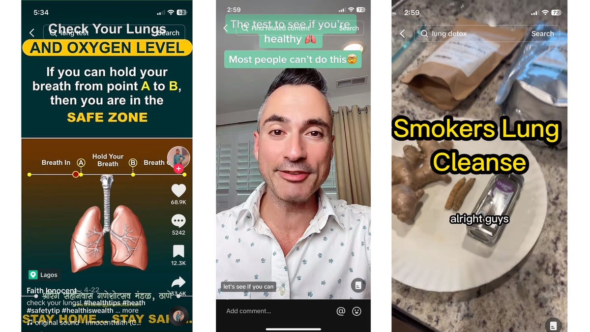 ‘Lung Detoxes’ Are the TikTok Myth of the Week