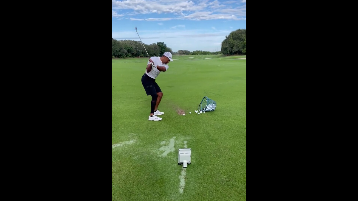 Look at Tiger Woods saying good morning… from the golf course!