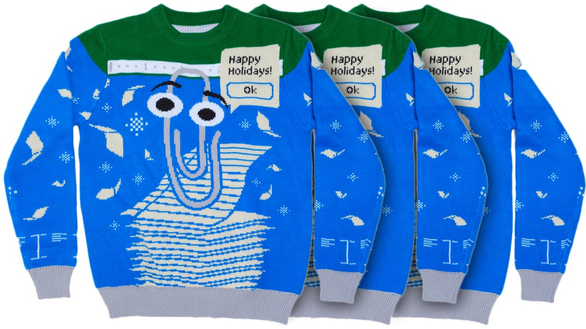 Clippy Takes Starring Role on Microsoft's 2022 Ugly Holiday Sweater