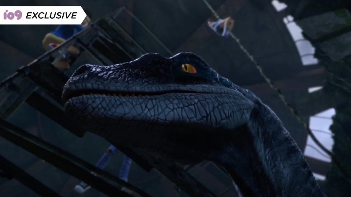 Jurassic World Camp Chalk Clip Reveals Blue The Raptor