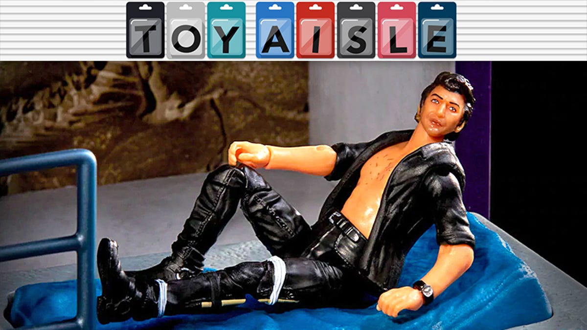 Figura de Jurassic Park Jeff Goldblum con el torso desnudo de Mattel