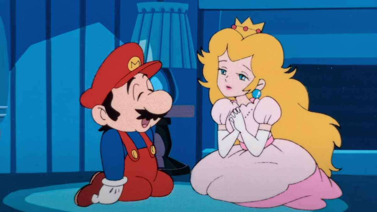 Big blue eyes  Princess Peach from Super Mario movie