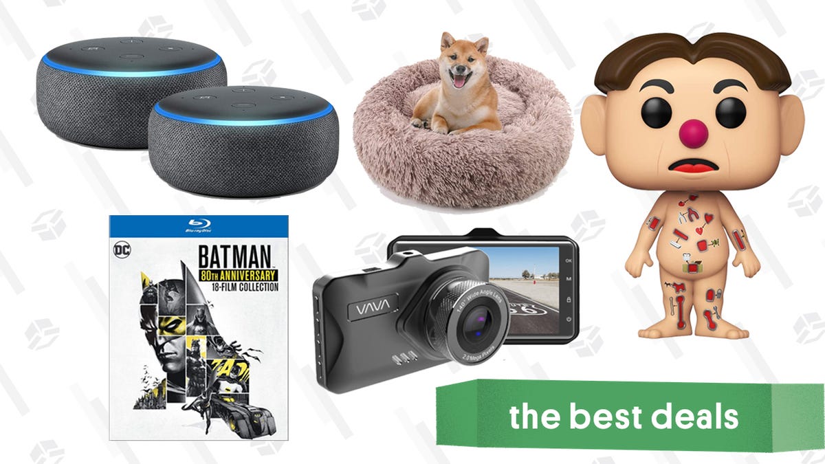 Tuesday's Best Deals: Free Atlas Coffee, Echo Dot 2-Pack, Batman 18-Film Set, Vava Dash Cam, Plush Donut Dog Cushion, and More 1