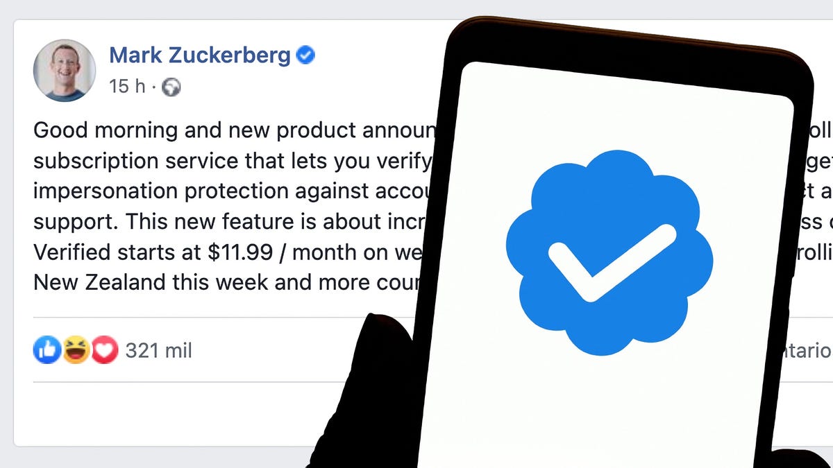 Verification badge for Instagram and Facebook will be paid