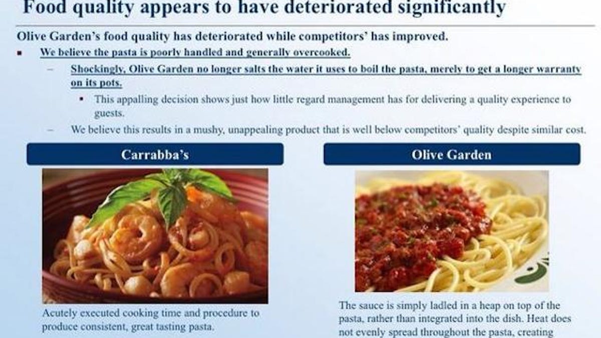 Wall Street Olive Garden Makes Bad Food Badly