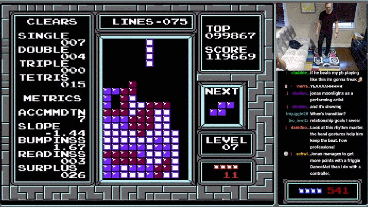 Tetris World Champion Tries To Play With A Dance Dance Revolution