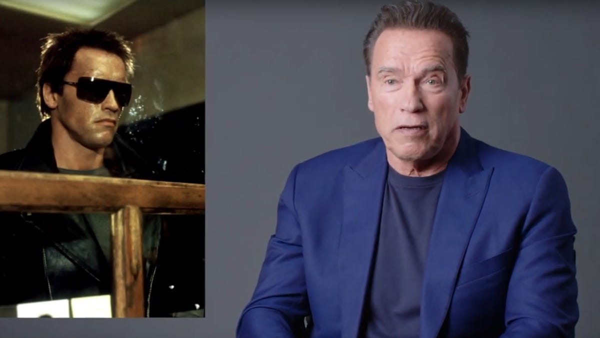 Arnold Schwarzenegger wants you to know that he thought the line should
