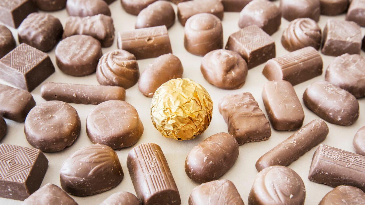 Gold wrapped chocolate