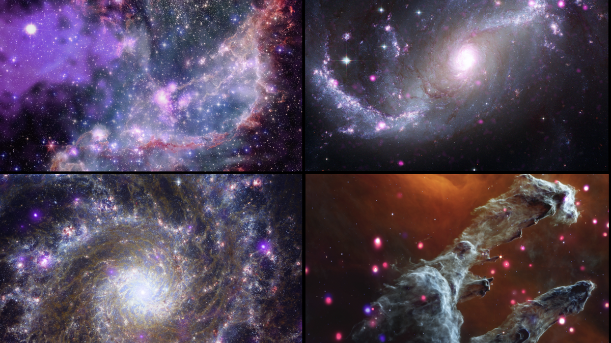 Los telescopios de la NASA se unen para producir estupendas vistas púrpuras del espacio