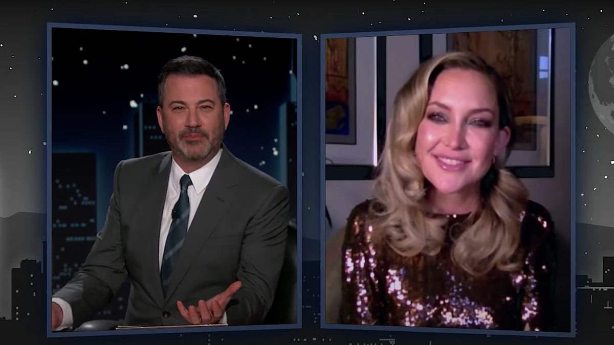 Jimmy Kimmel asks music star Kate Hudson a question about Sia’s controversial cast