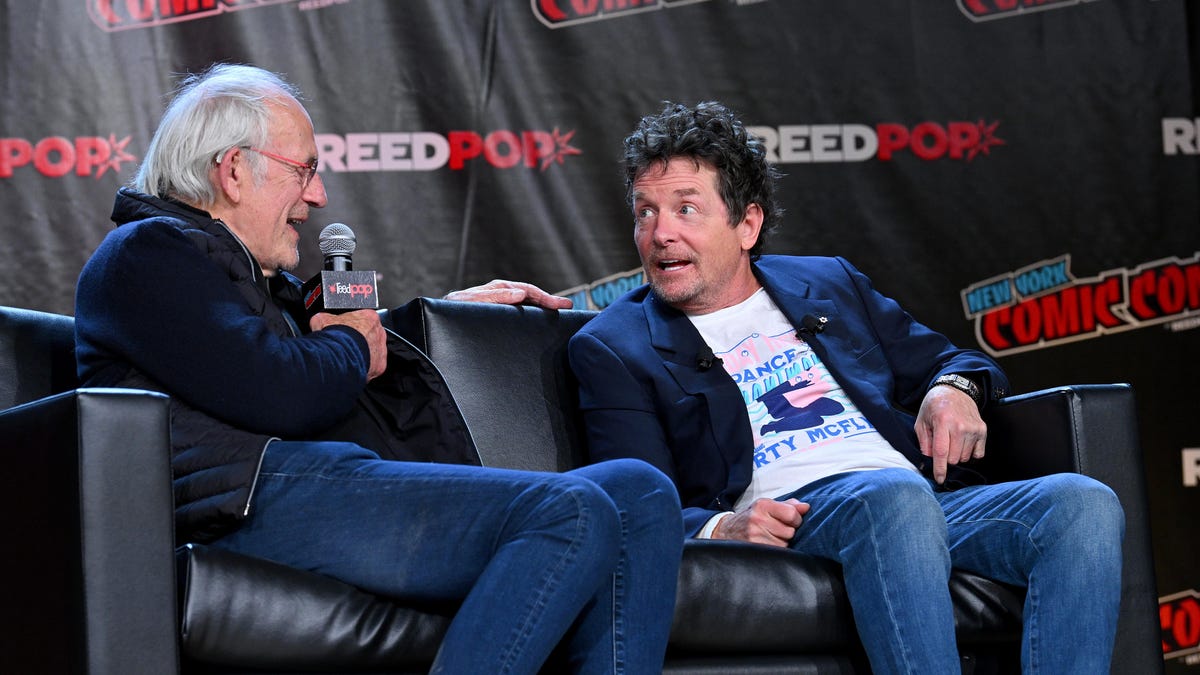 Michael J. Fox and Christopher Lloyd reunited for a Back To The Future pane...