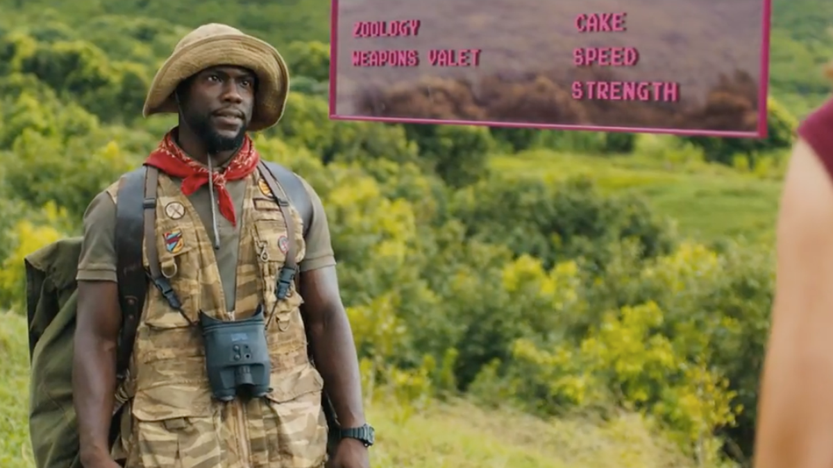 Watch Kevin Hart S Death By Cake In The New Jumanji Welcome To The Jungle Trailer