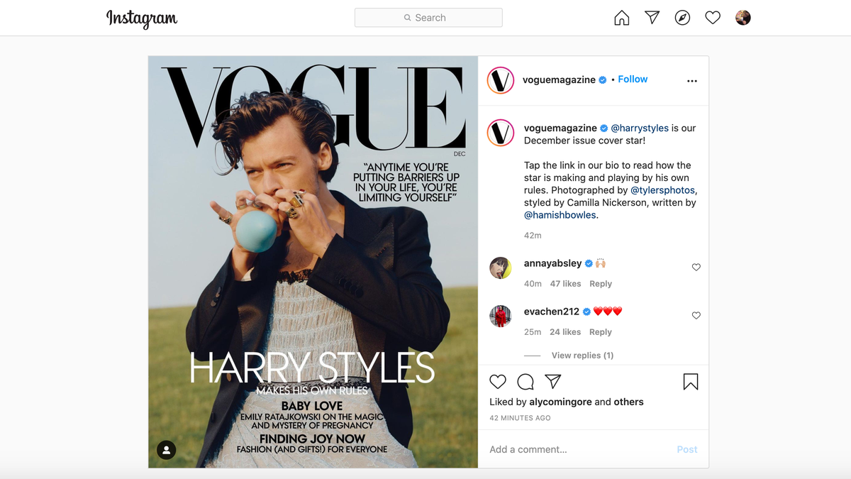 harry styles vogue magazine poster