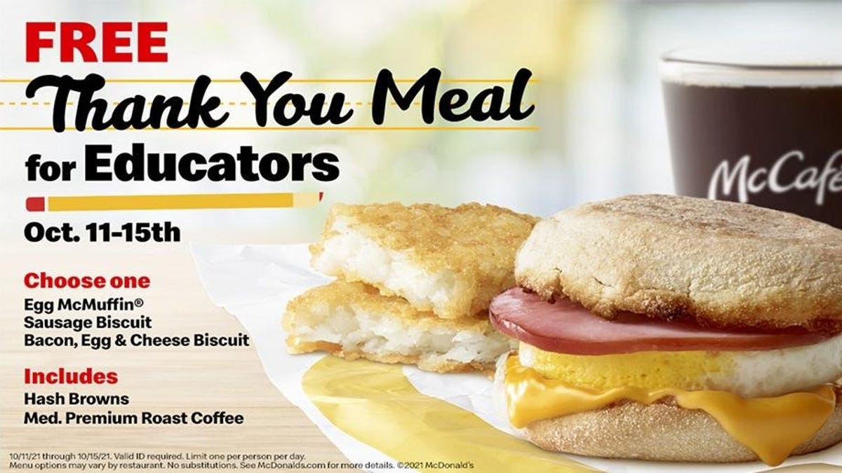 McDonald’s offers free breakfast to teachers and school employees