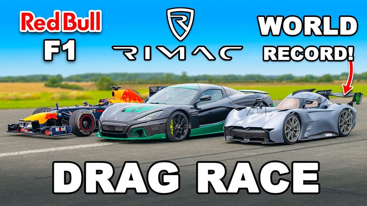 Watch Rimac Nevera Embarrass F1 Car In A 1/4-Mile Drag Race | Automotiv