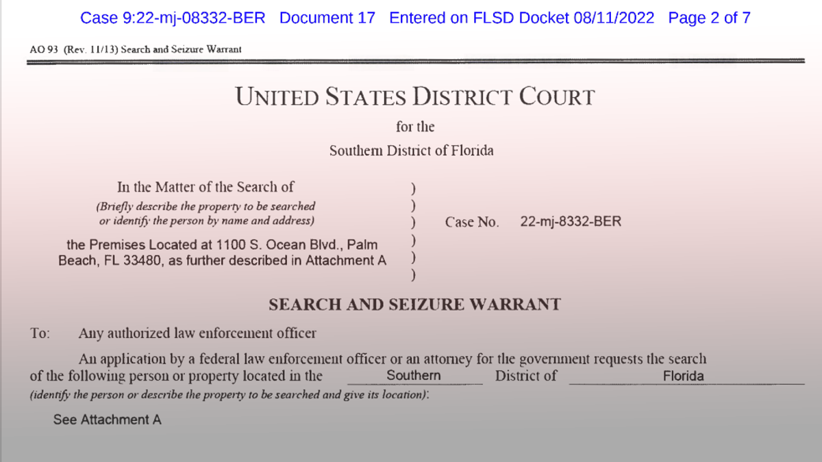 Read the Search Warrant for Mar-a-Lago for Yourself