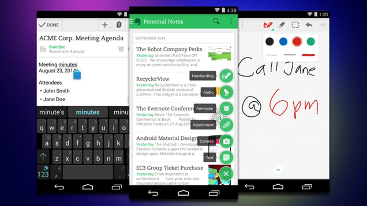 Evernote 6 For Android Overhauls Interface Adds Mobile