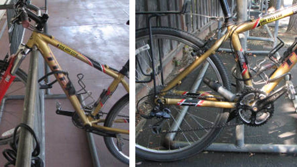 securing bike to bike rack