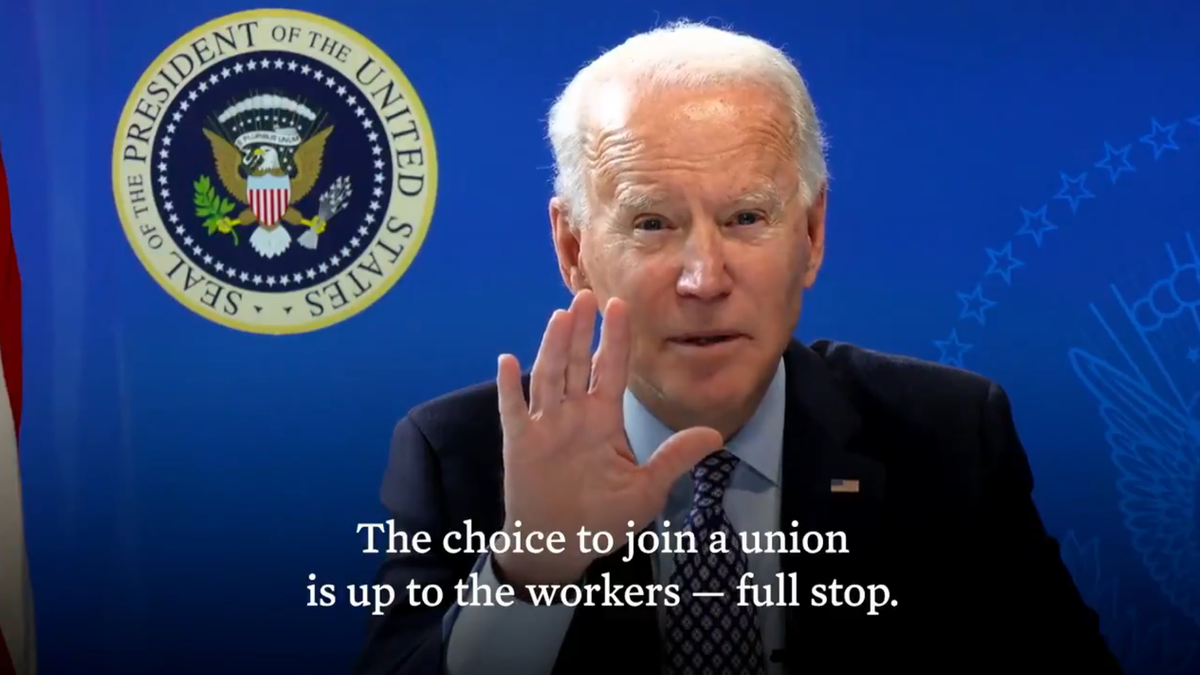 Biden supports Amazon workers’ union campaign