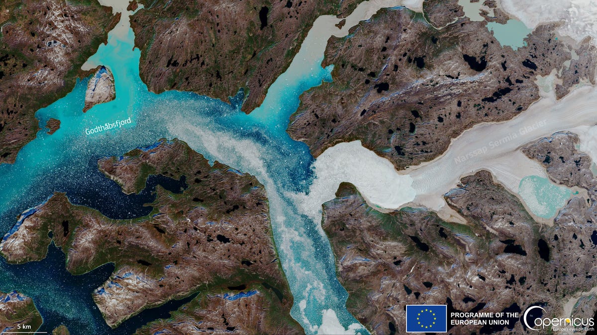 A Striking Satellite Image Shows a Major Greenland Meltdown