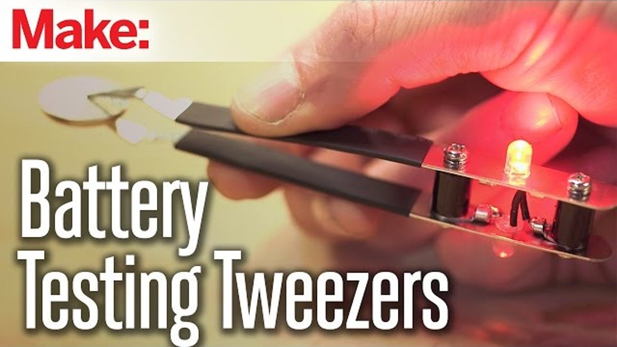 Quickly Test Coin Cell Batteries with DIY Battery-Testing Tweezers