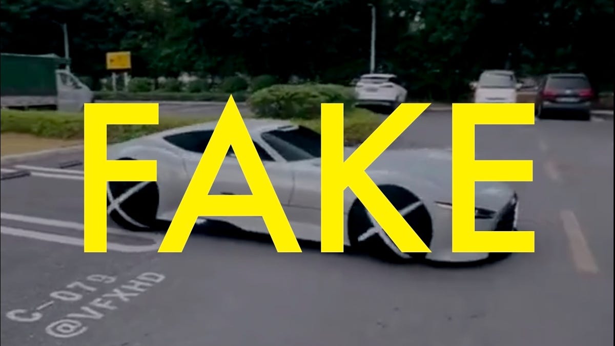 The viral video of an “Apple Car” parking lot is completely fake