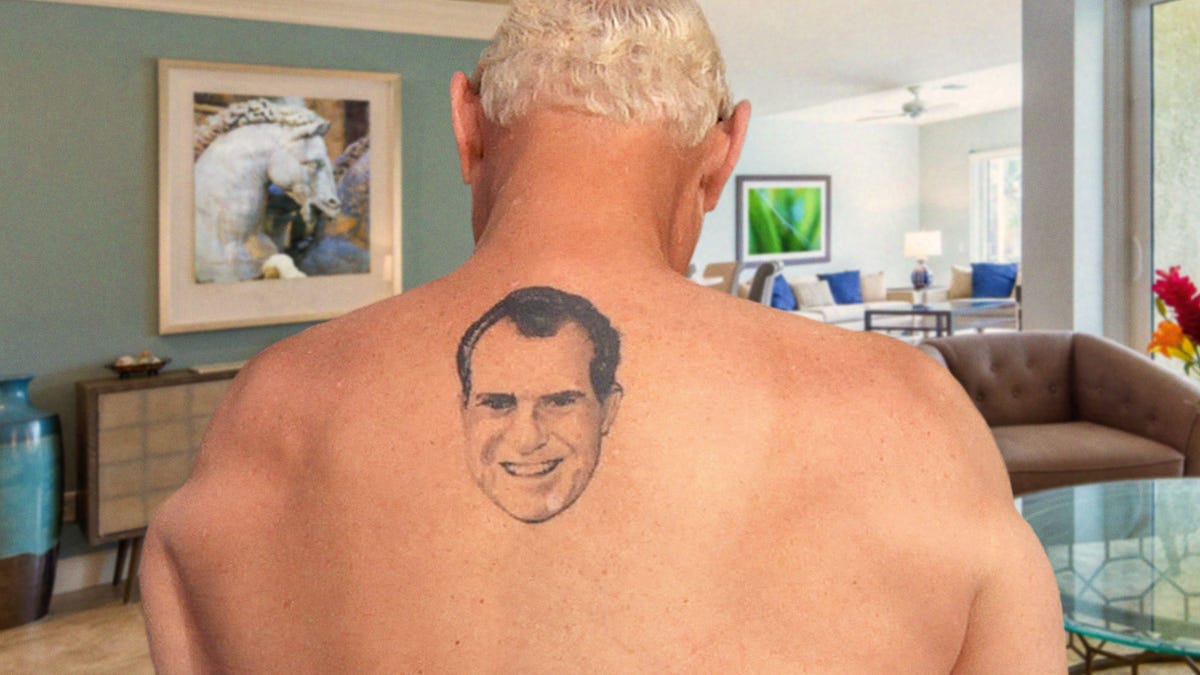 ‘follow Your Instructions This Is All Part Of The Plan Hisses Richard Nixon Tattoo Protruding