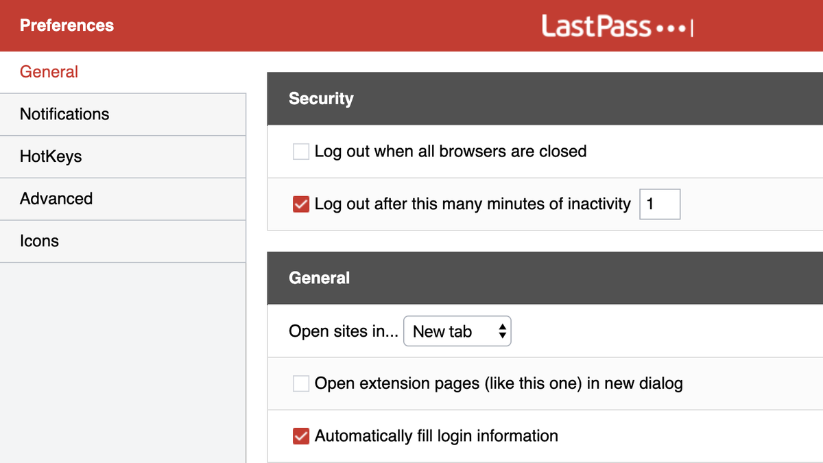 Lastpass auto logout
