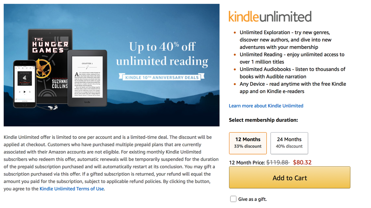 Kindle Unlimited Gift Canada Kindle Unlimited adds ebooks to allyou