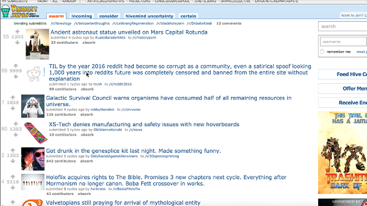 This Guy Spent Four Years Creating An Imaginary Reddit For 3016