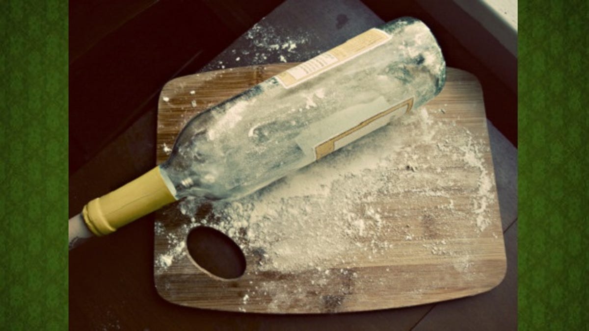 Use an Empty Wine or Liquor Bottle as a Rolling Pin