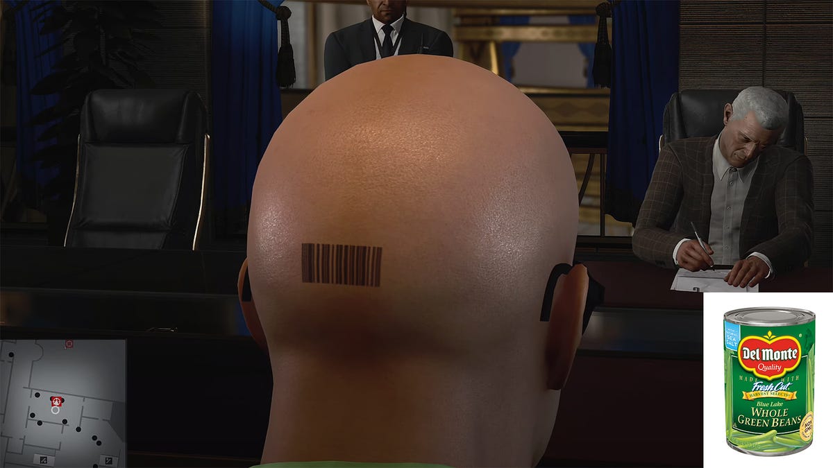 Rumors Confirmed Io Interactive Confirms Agent 47 S Barcode Brings Up Del Monte Whole Green Beans When Scanned