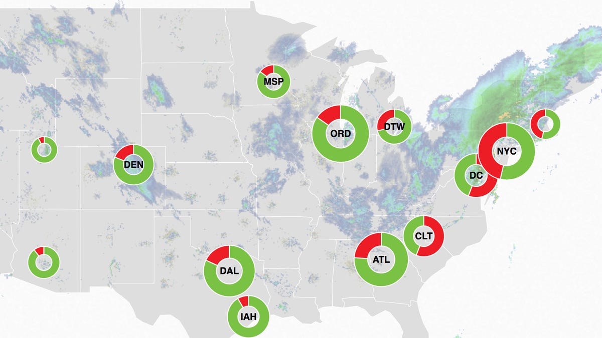 air travel delay map