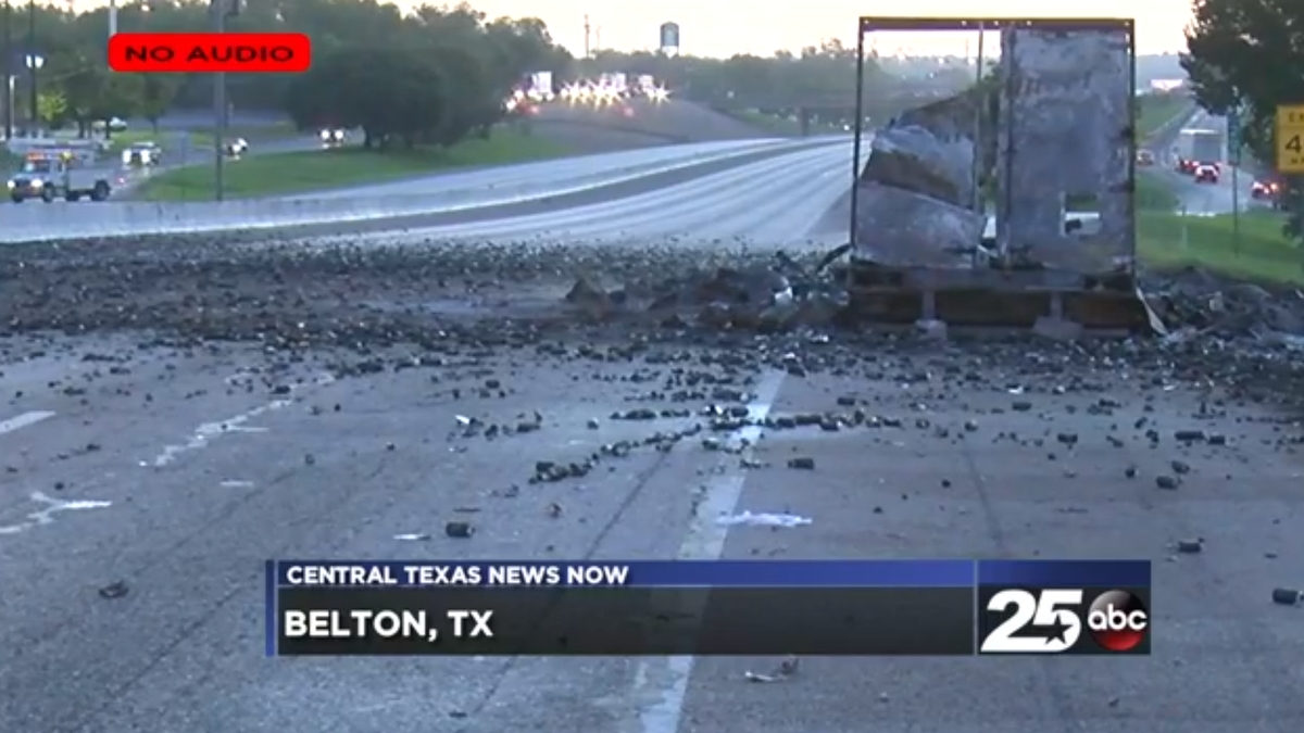 Truck Full Of Axe Body Spray Catches Fire Sprays Exploding Cans Everywhere