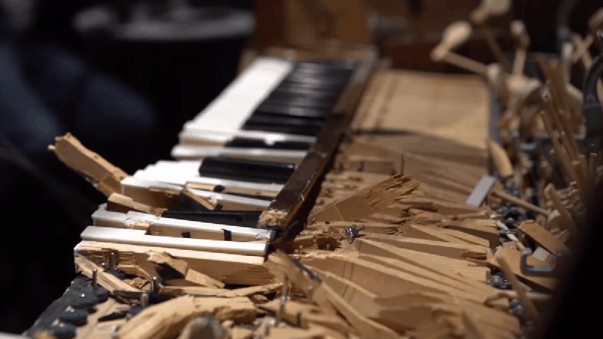 Infinite Devs destroyed a piano to create some sounds in the game