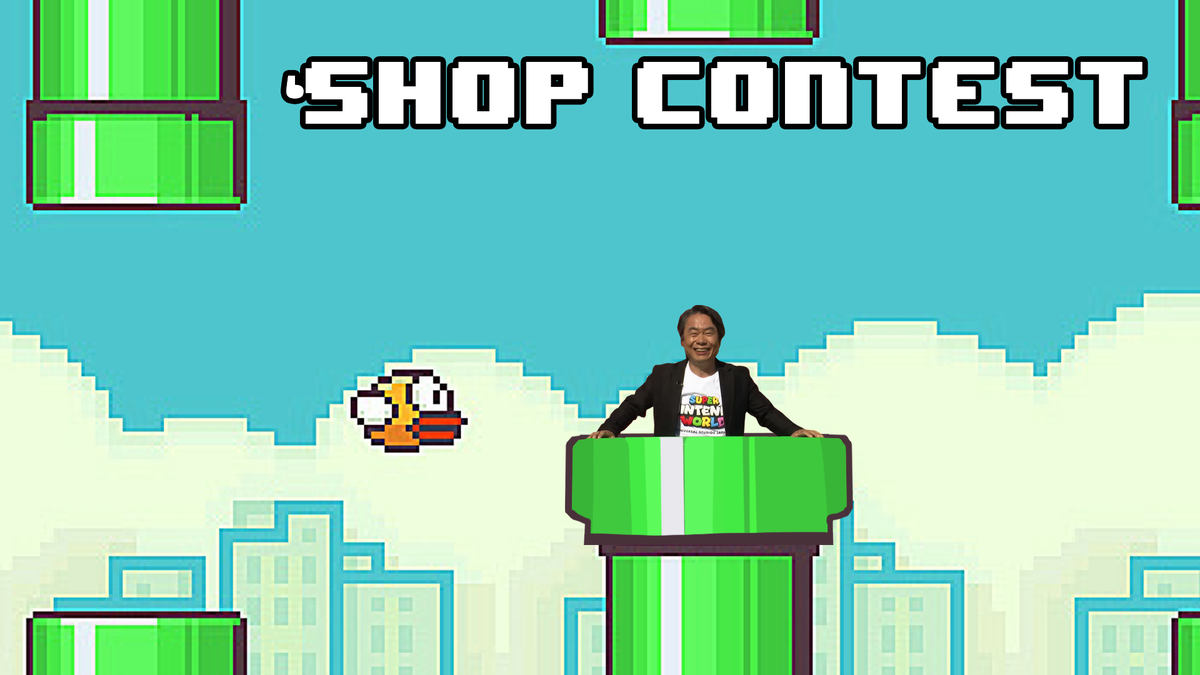 “Store contest: Miyamoto in a pipe