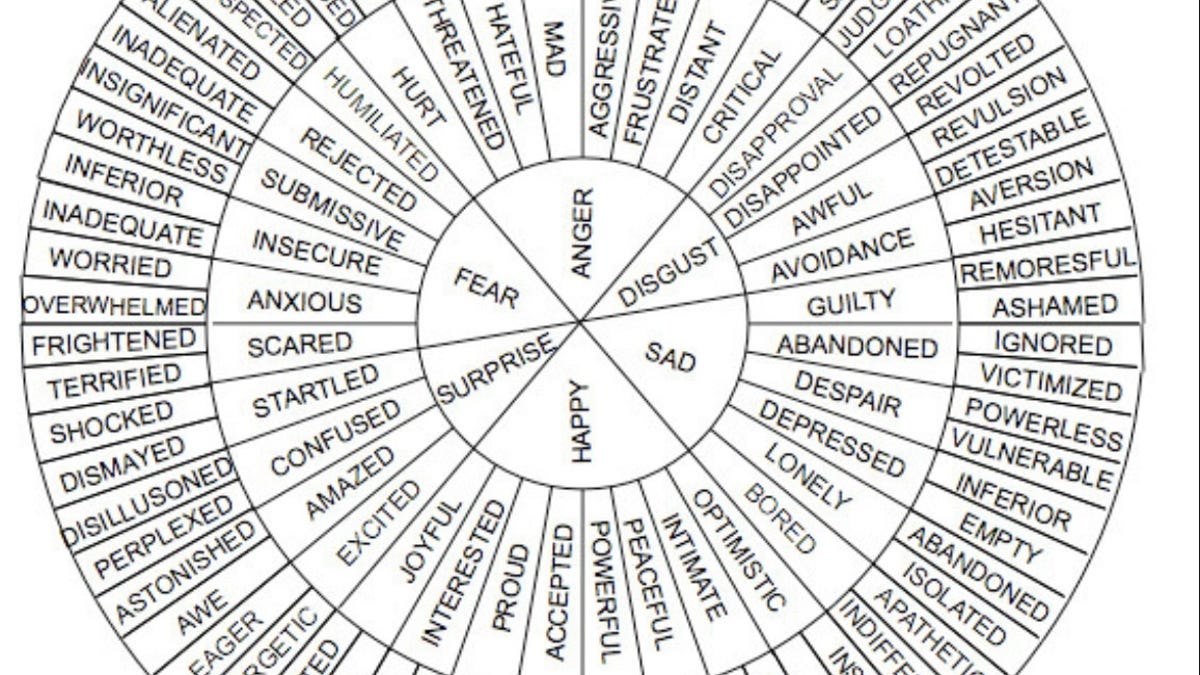 Emotion Wheel Chart.