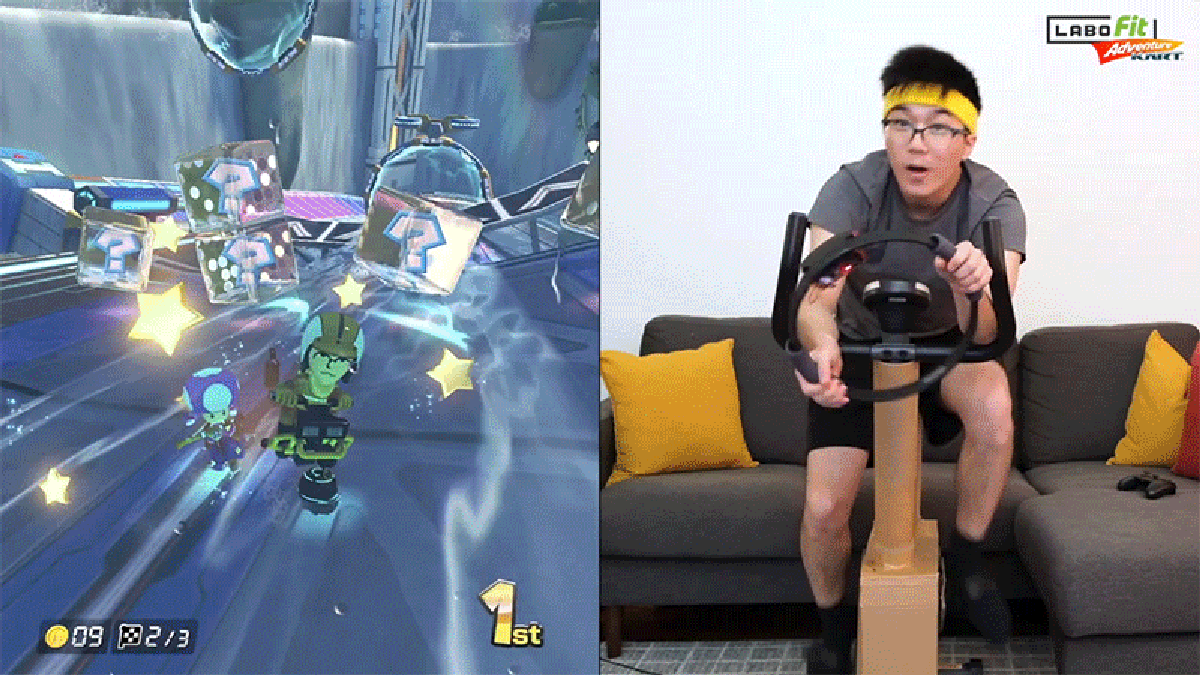 Ride a bike to win Mario Kart with this switching hack