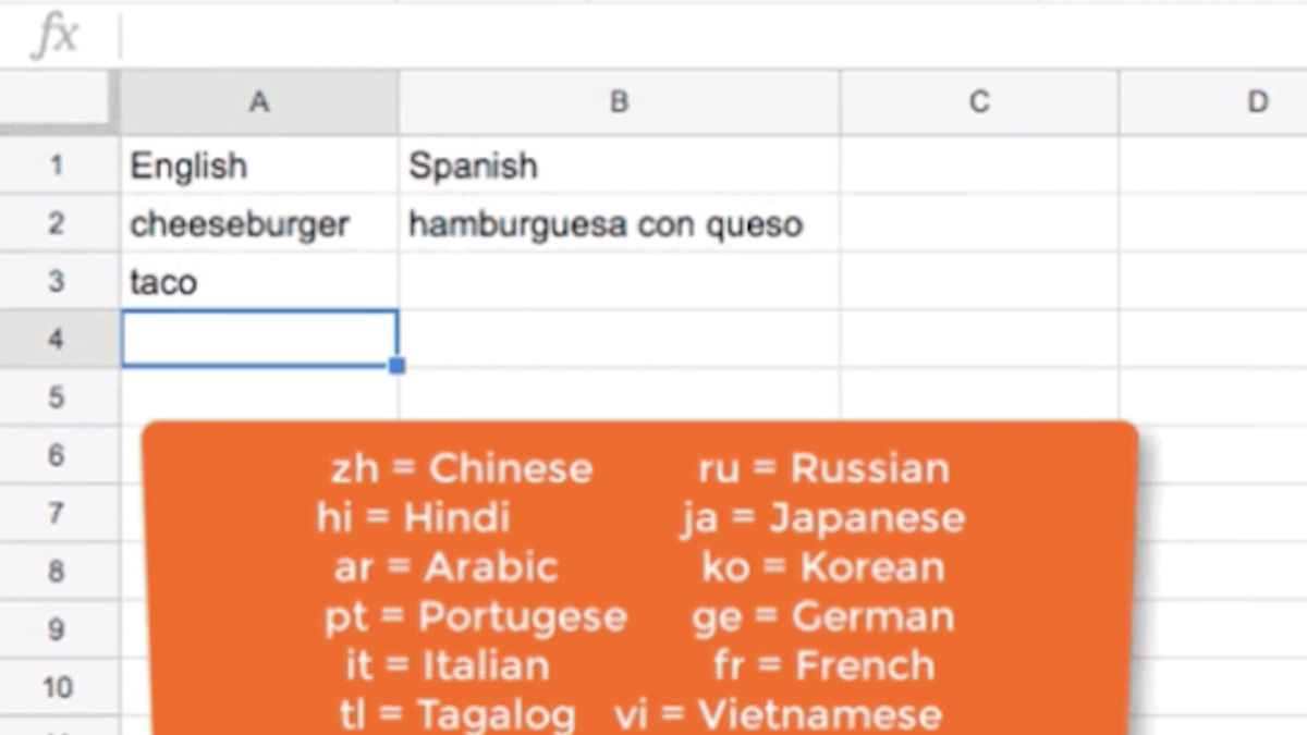 How To Translate Languages With Google Sheets