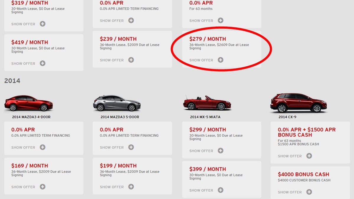 Mazda Lease Oddity