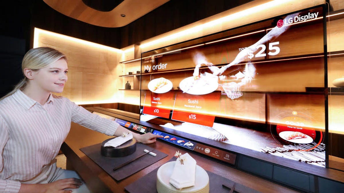 LG provides futuristic sushi bars with transparent OLEDs