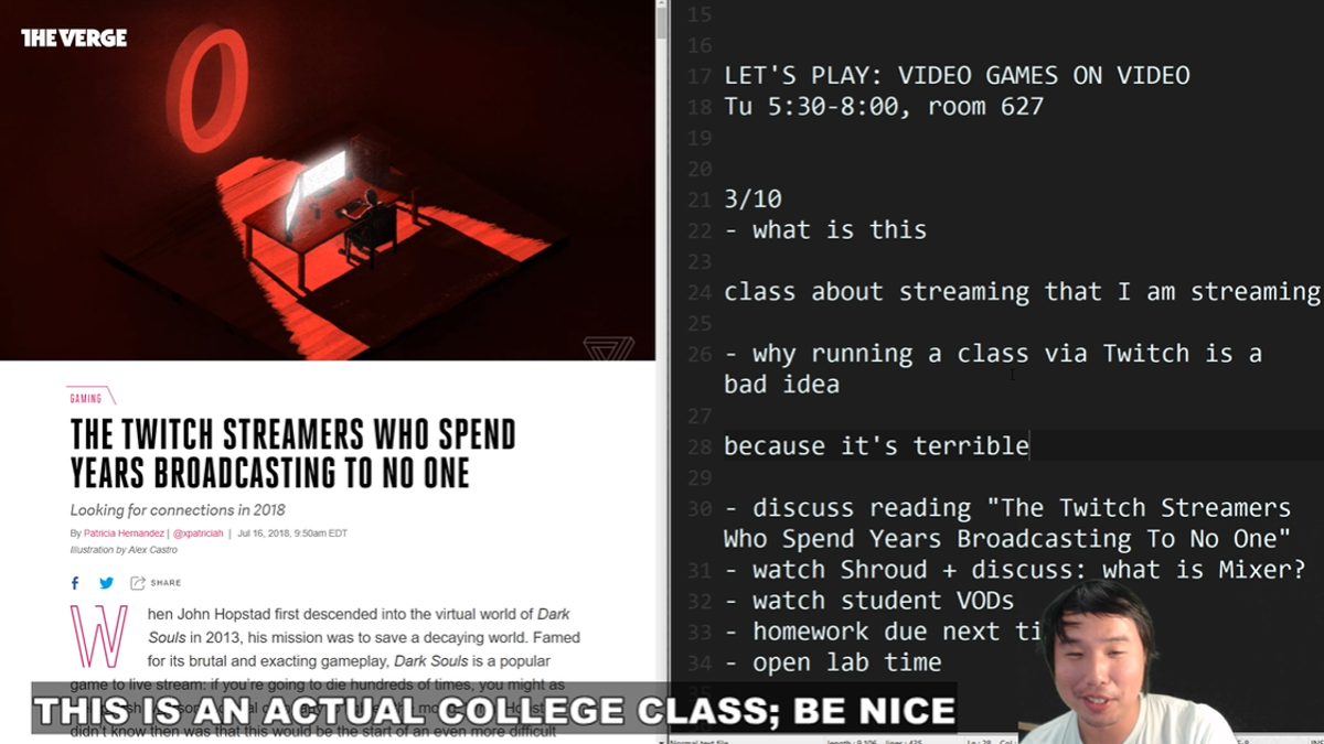 Professor Calls Student's Idea To Teach Class On Twitch 'Terrible,' Does It Anyway