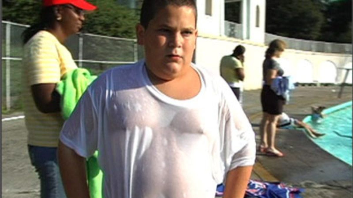 Fat Kid Successfully Avoids Ridicule By Swimming With Shirt On
