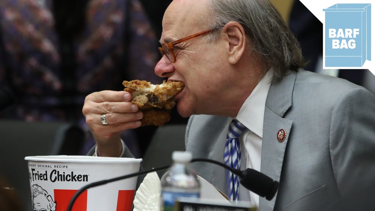 Steve Cohen Eats Chicken at William Barr's No-Show Senate Hearing